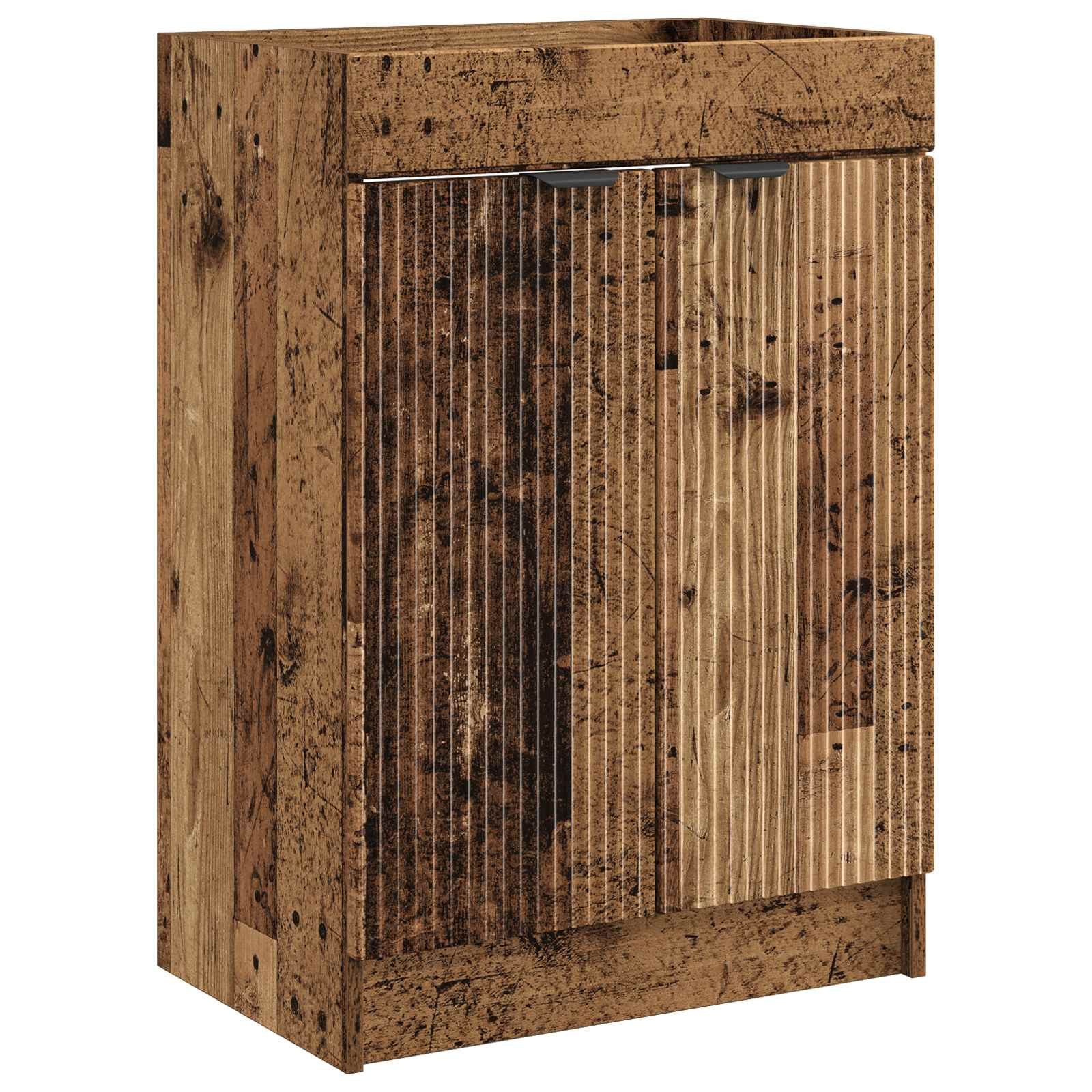 Badezimmerspiegelschrank Unter dem Waschbecken Badschrank Altholz 78,5 x 37,5 x 81 cm