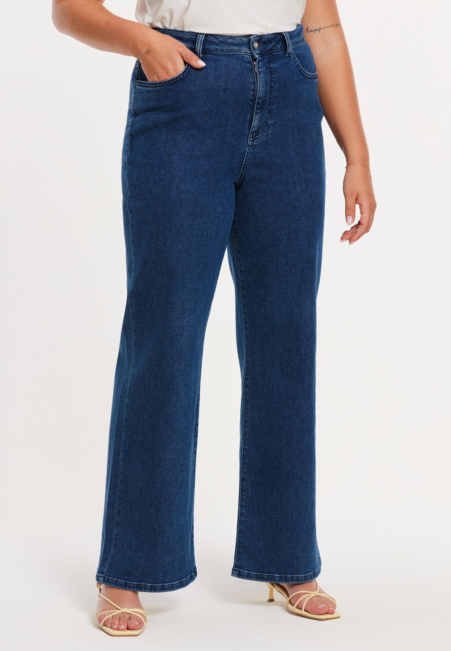 YOEK High-waist-Jeans Damen Jeans Flare Fit