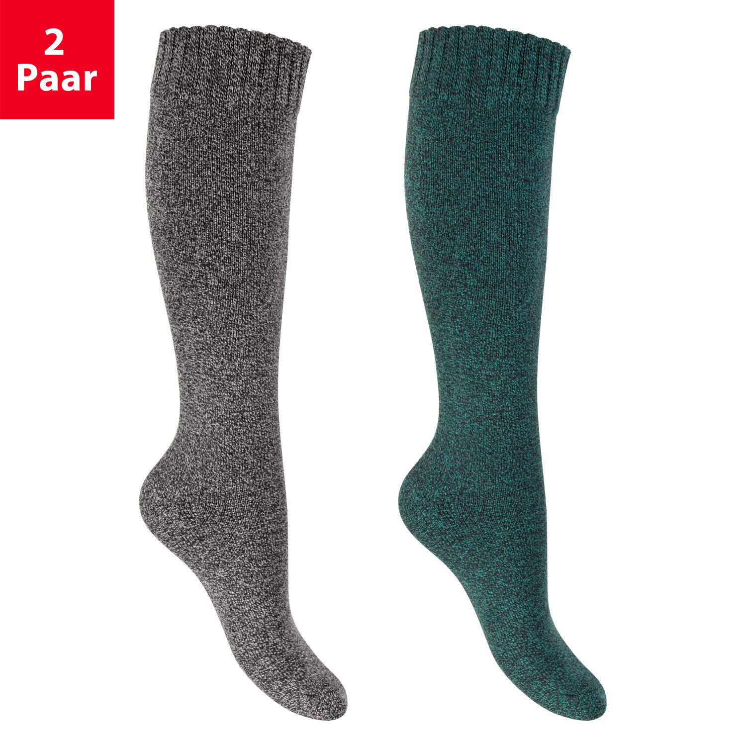 Footstar Thermosocken Damen Frottee Kniestrümpfe (2/4 Paar), Baumwolle, The günstig online kaufen
