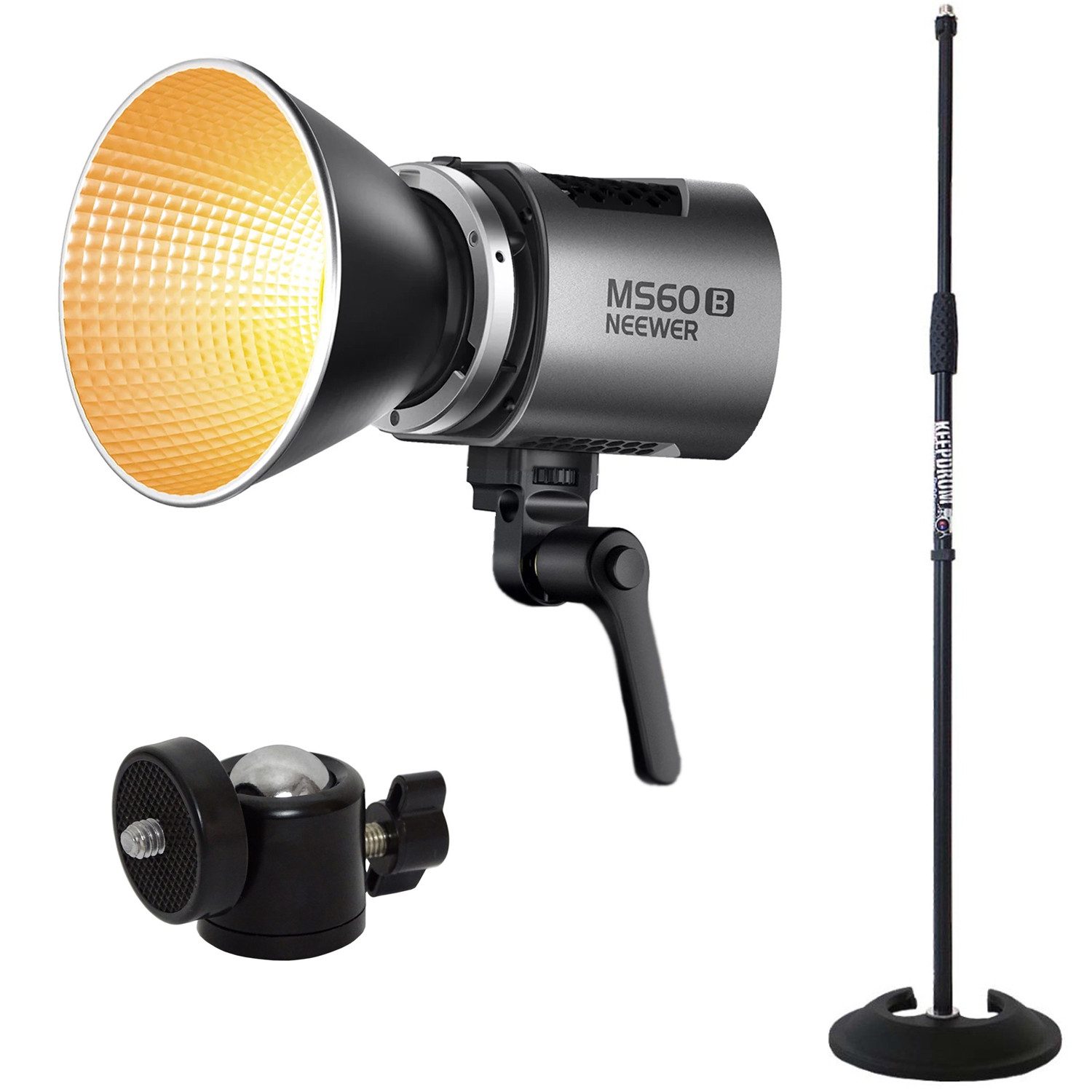 Neewer Videoleuchte Neewer Dauerlicht MS60B LED Foto-Videolicht mit Stativ und Kugelgelenk, Videografie, Fotografie, Content-Creator
