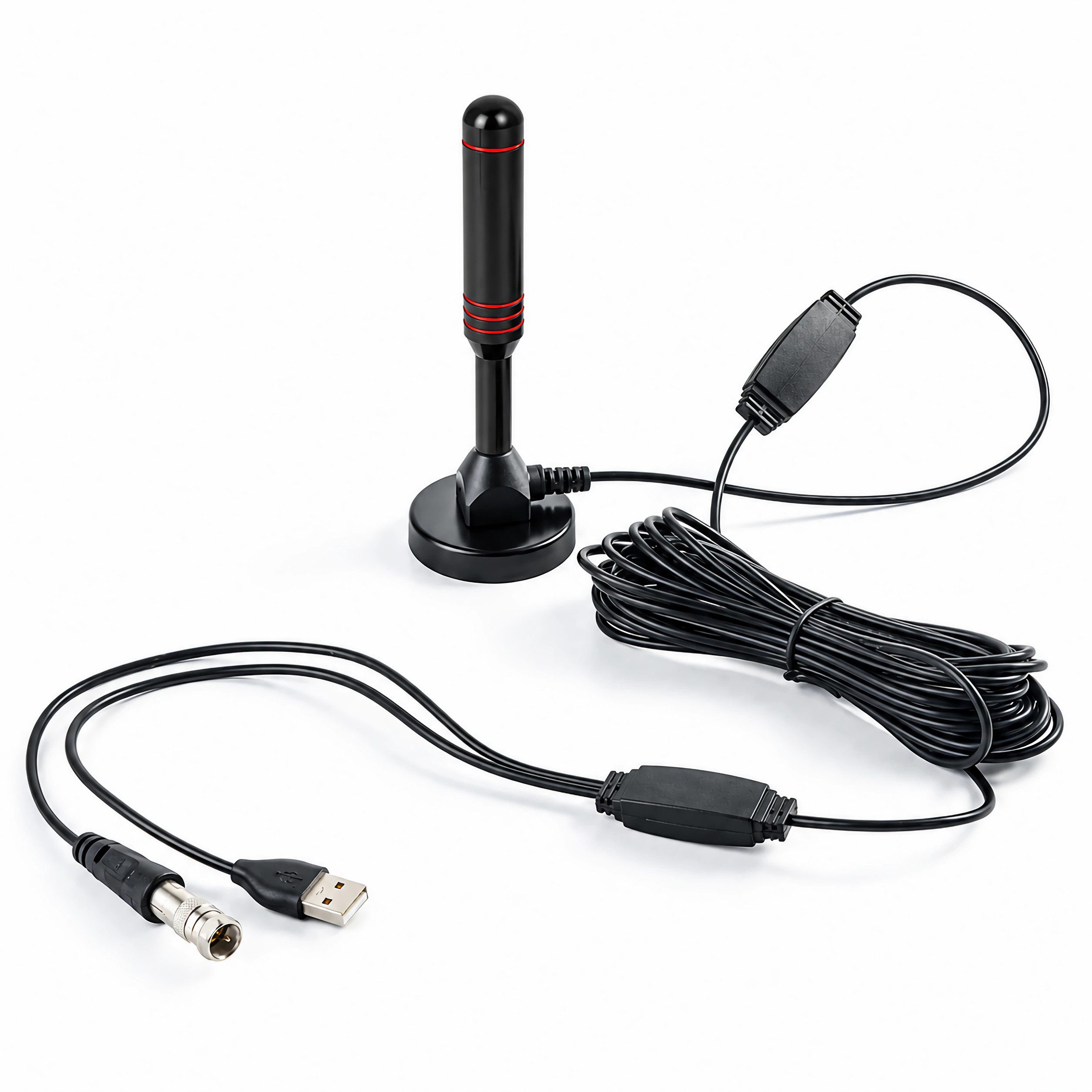 Bolwins L11C DVB-T2 Zimmerantenne mit Verstärker & 5m Kabel für TV Stabantenne (DVB-T2 HD DVB-T DAB DAB+, für für Innenbereich, Verstärkung: 30 dB), Hohe Signal – Bild 2 von 5