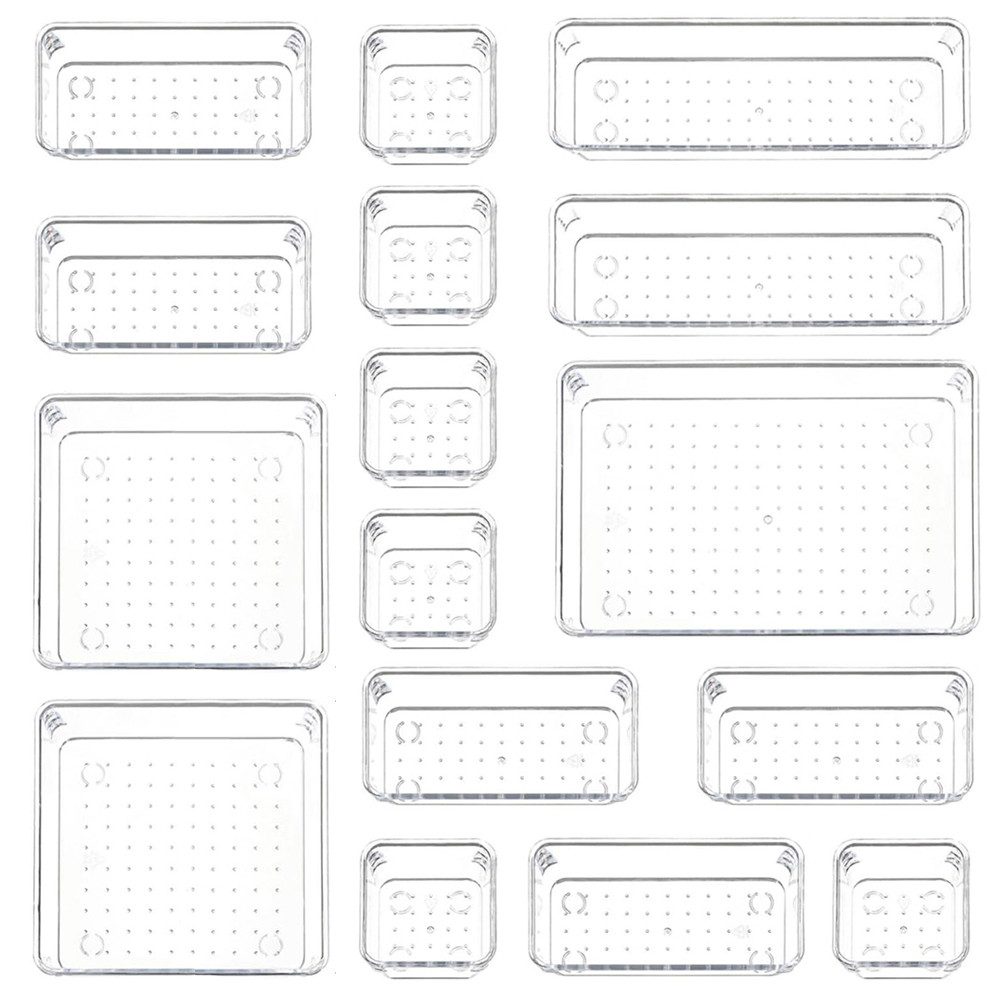 TUWENA Schubladeneinsatz 16/25 Schubladeneinsatz Schubladen Organizer mit 4/5 Größen, Drawer Organizer, Make Up Organizer, Schubladen Ordnungssystem