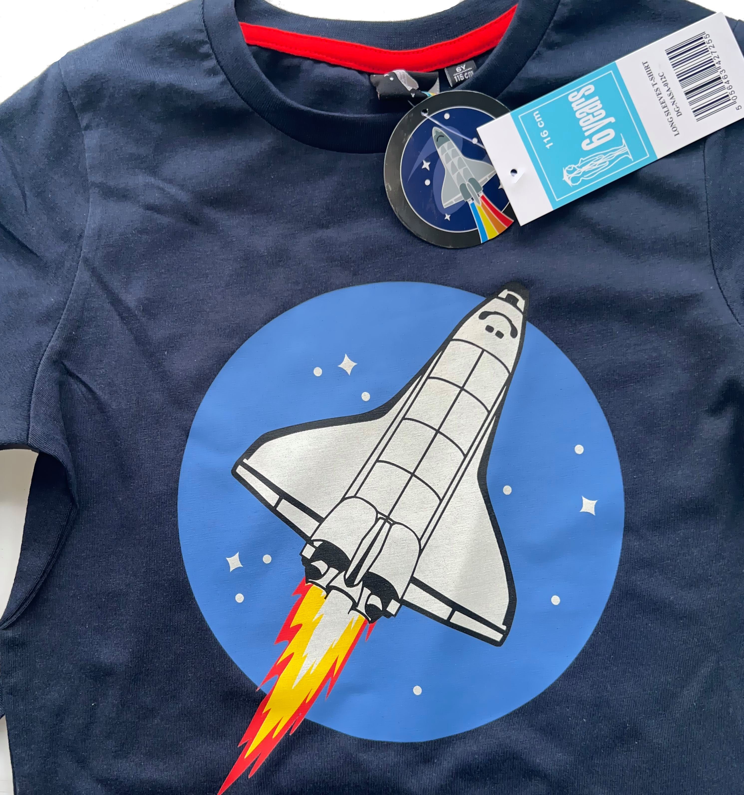 T-Shirts NASA Doppelpack Jungen + 2x NASA Langarmshirt NASA Sweatshirt Logo Mädchen Druck Langarm