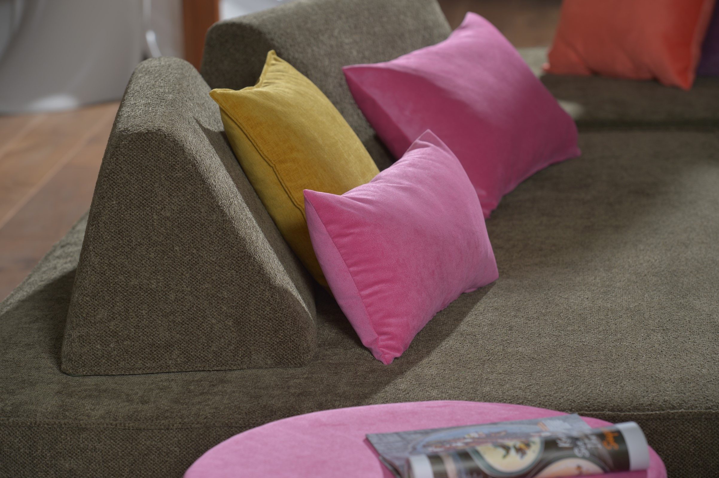 H.O.C.K. Dekokissen Versatil, Sofakissen inkl. Füllung, 50x30cm, einfarbig, pink, Samt, Dekokissen