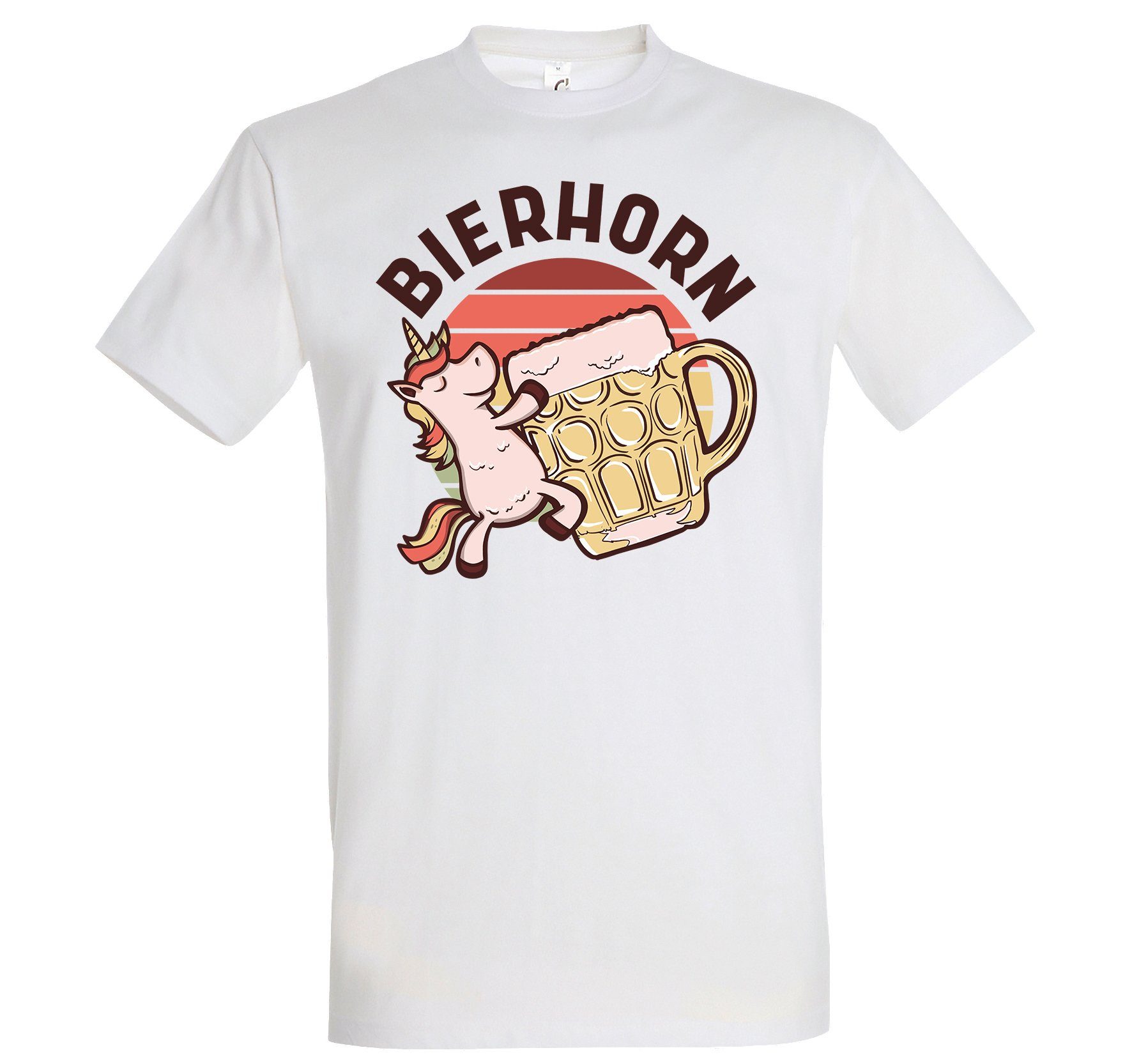 Youth Designz T-Shirt Bierhorn Herren T-Shirts mit lustigem Spruch Weiß | T-Shirts