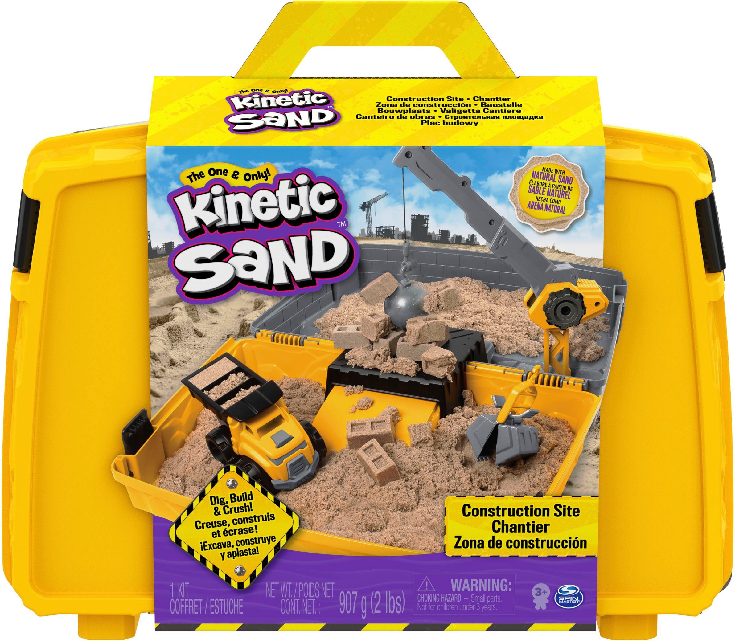 Spin Master Kreativset Kinetic Sand, Baustellen Koffer, Made in