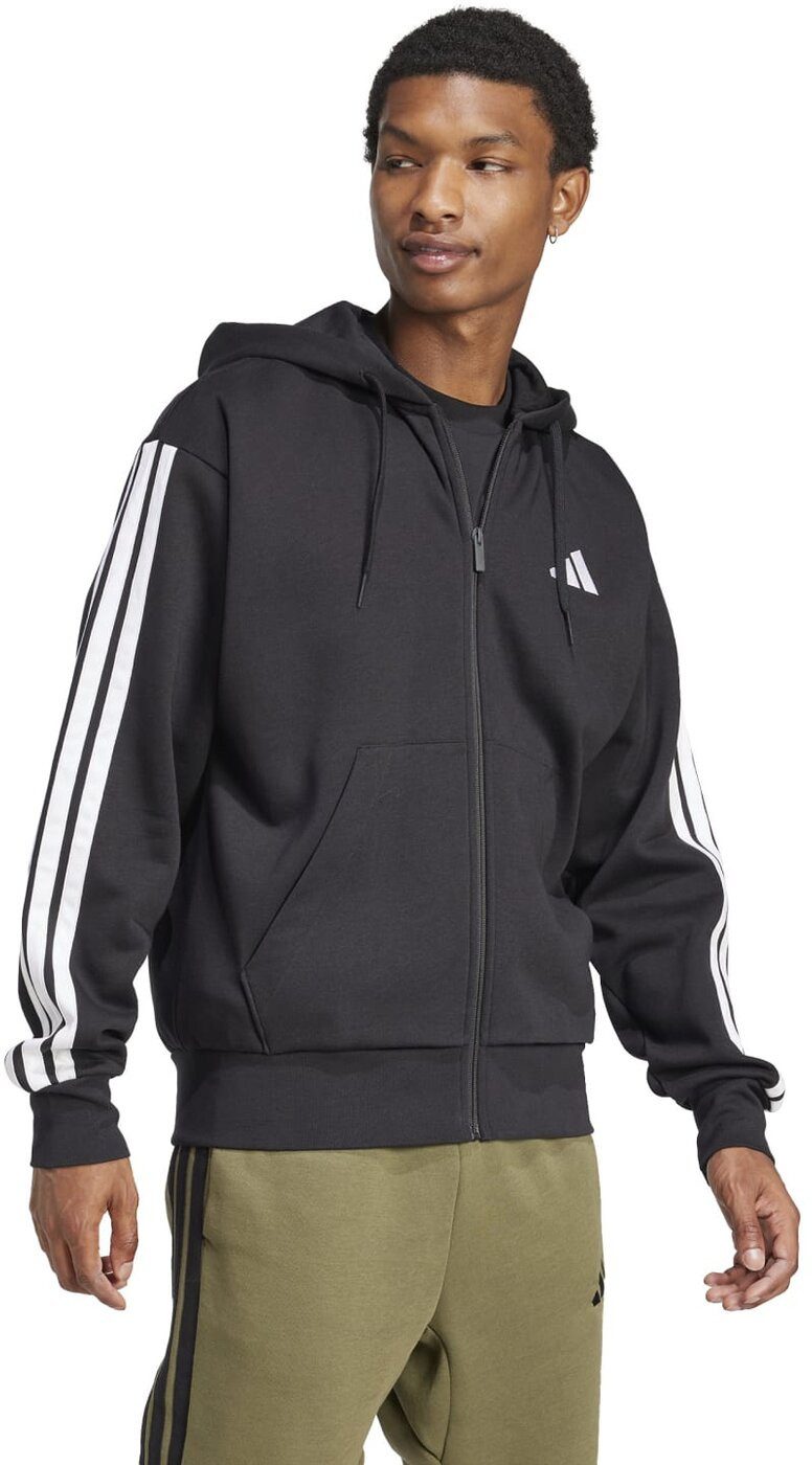 adidas Sportswear Kapuzensweatjacke M 3S FL FZ HD BLACK/WHITE günstig online kaufen