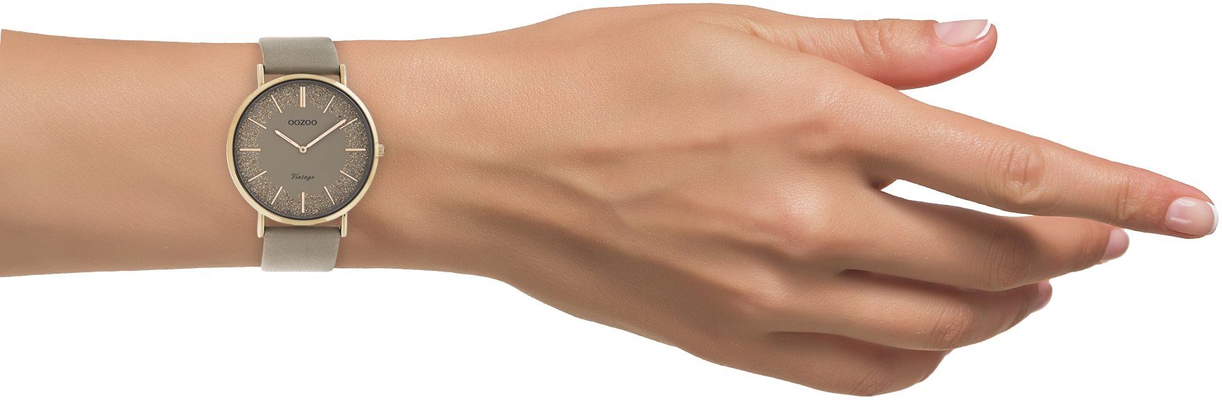 OOZOO Quarzuhr C20130, Armbanduhr, Damenuhr, Lederarmband