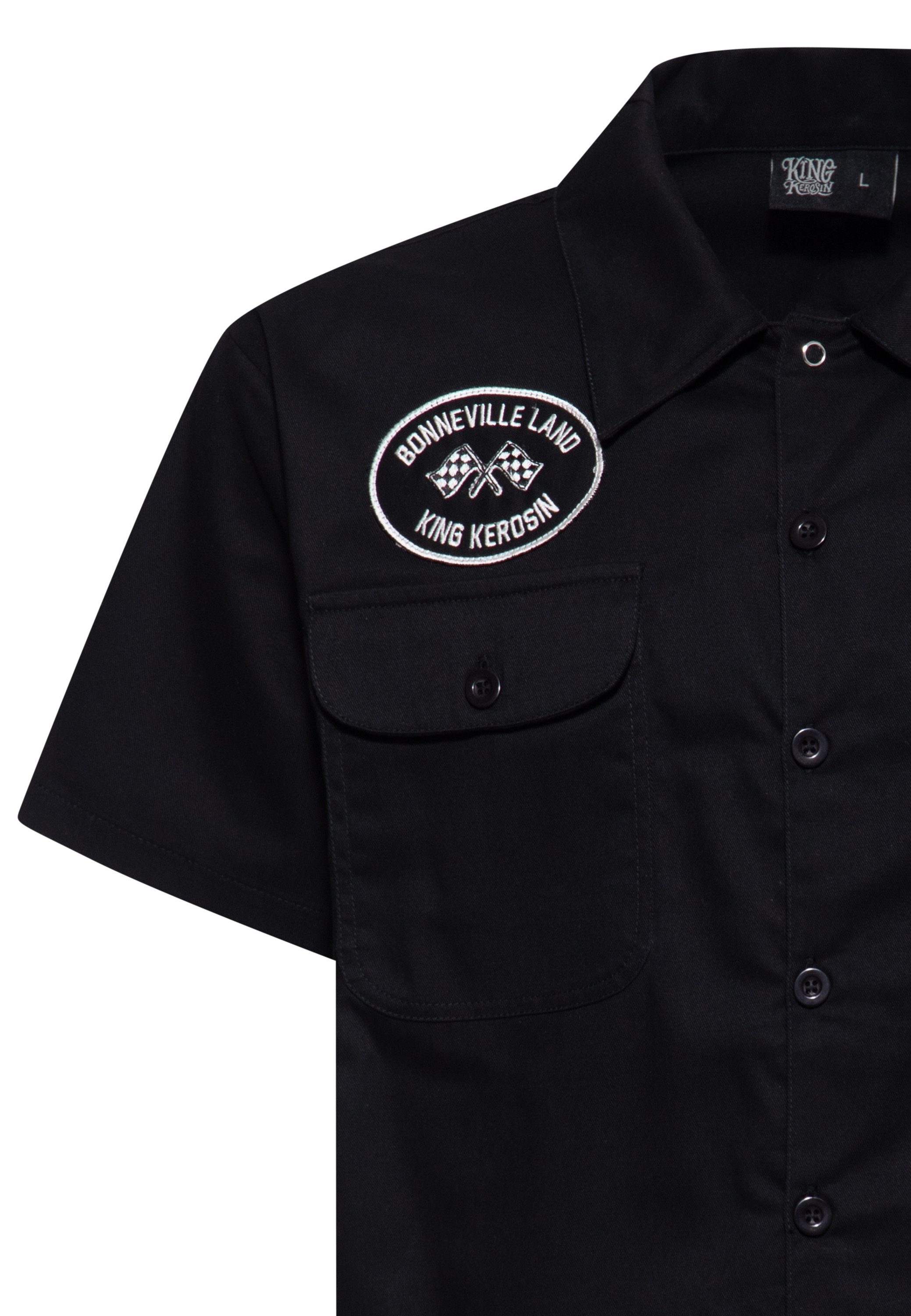 KingKerosin Kurzarmhemd Bonneville Land im Vintage Racing Look