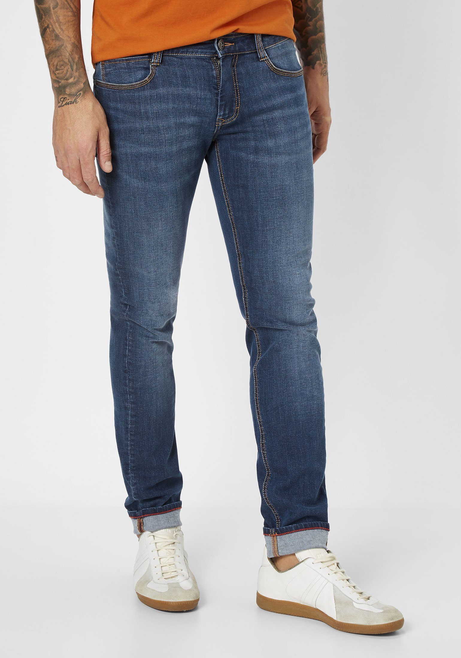 Paddock's 5-Pocket-Jeans DEAN moderne Slim-Fit Denim Jeans medium blue