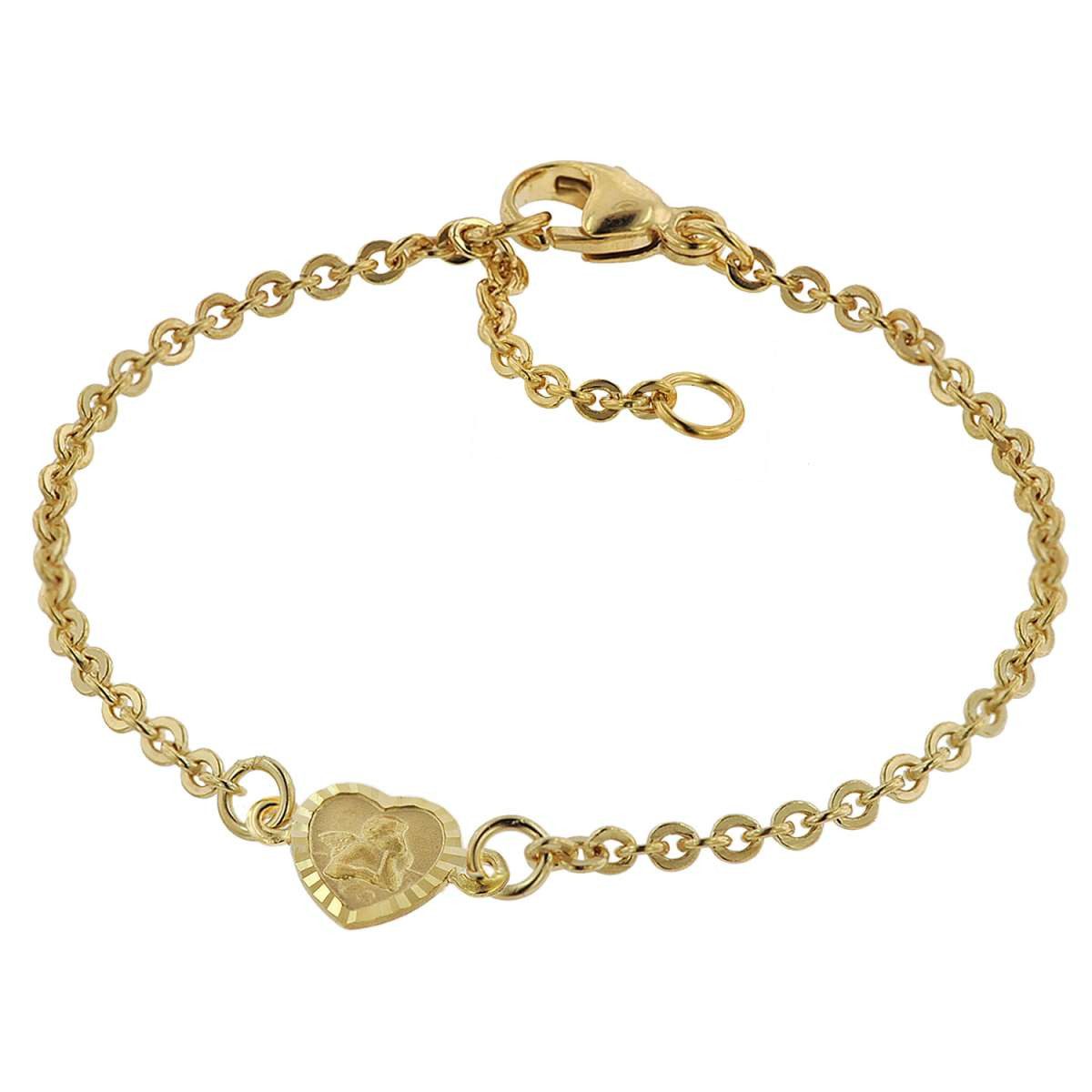 trendor Goldarmband 75091, für Babys 333 Gold/8 Kt mit Engel-Plakette 14 cm