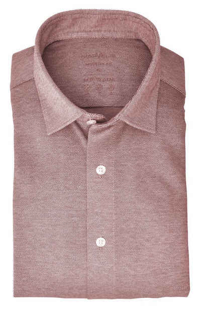 MARVELIS Langarmhemd Easy To Wear Hemd - Modern Fit - Langarm - Struktur - Bordeaux 4-Way-Stretch