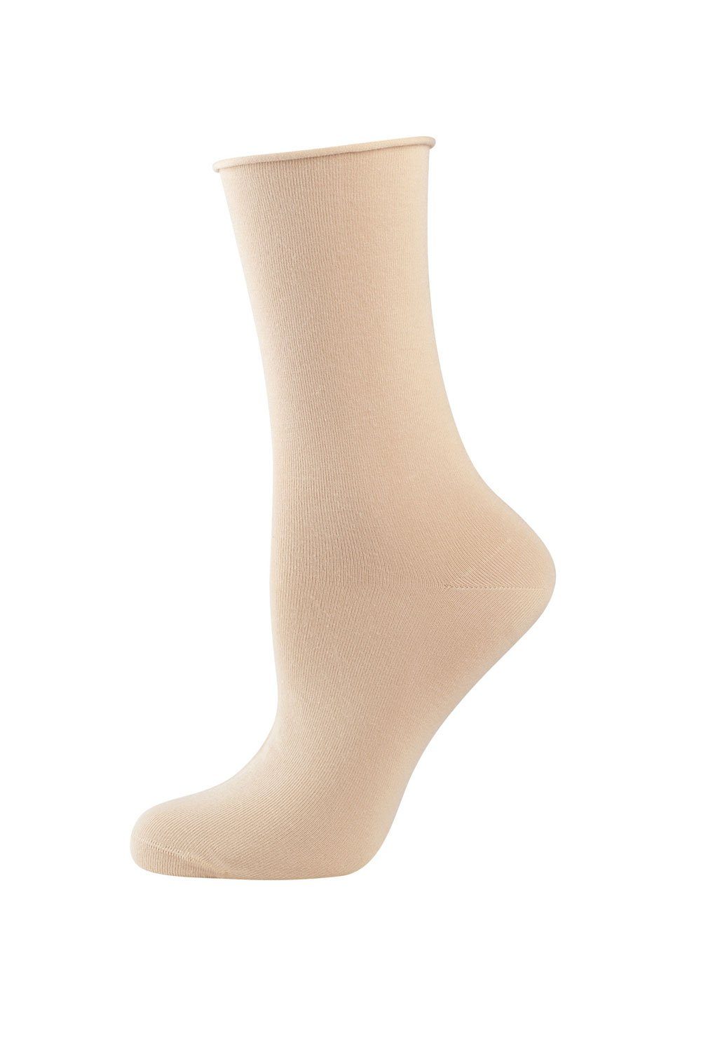 Elbeo Socken Light Cotton Rollbund-Socken 938303 creme