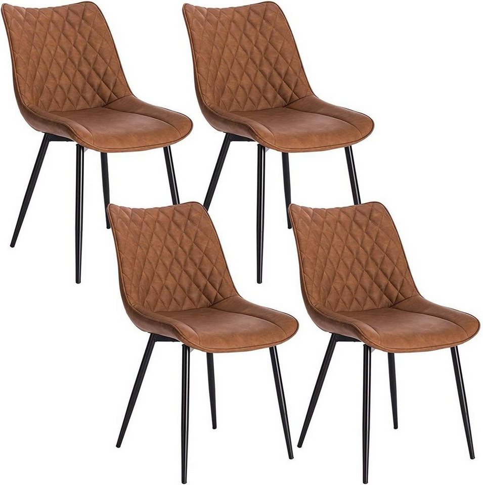 4er Set Stuhl Esszimmerstuhl Stoff Samt oder Lederoptik Küchenstuhl Lederstoff 