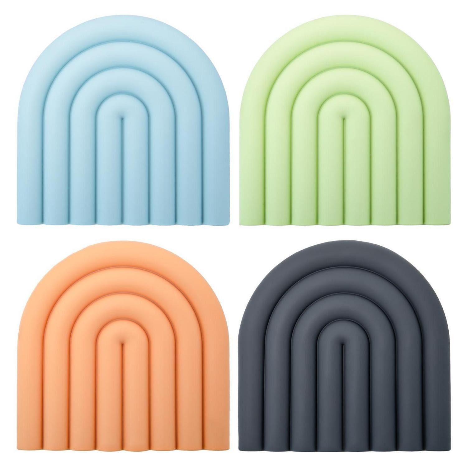 LuxusKollektion Topfuntersetzer Topfuntersetzer Silikon Regenbogen 4er Set 15cm