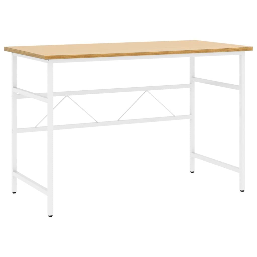 Eiche Computertisch Hell Metall Schreibtisch und MDF furnicato Weiß und cm 105x55x72