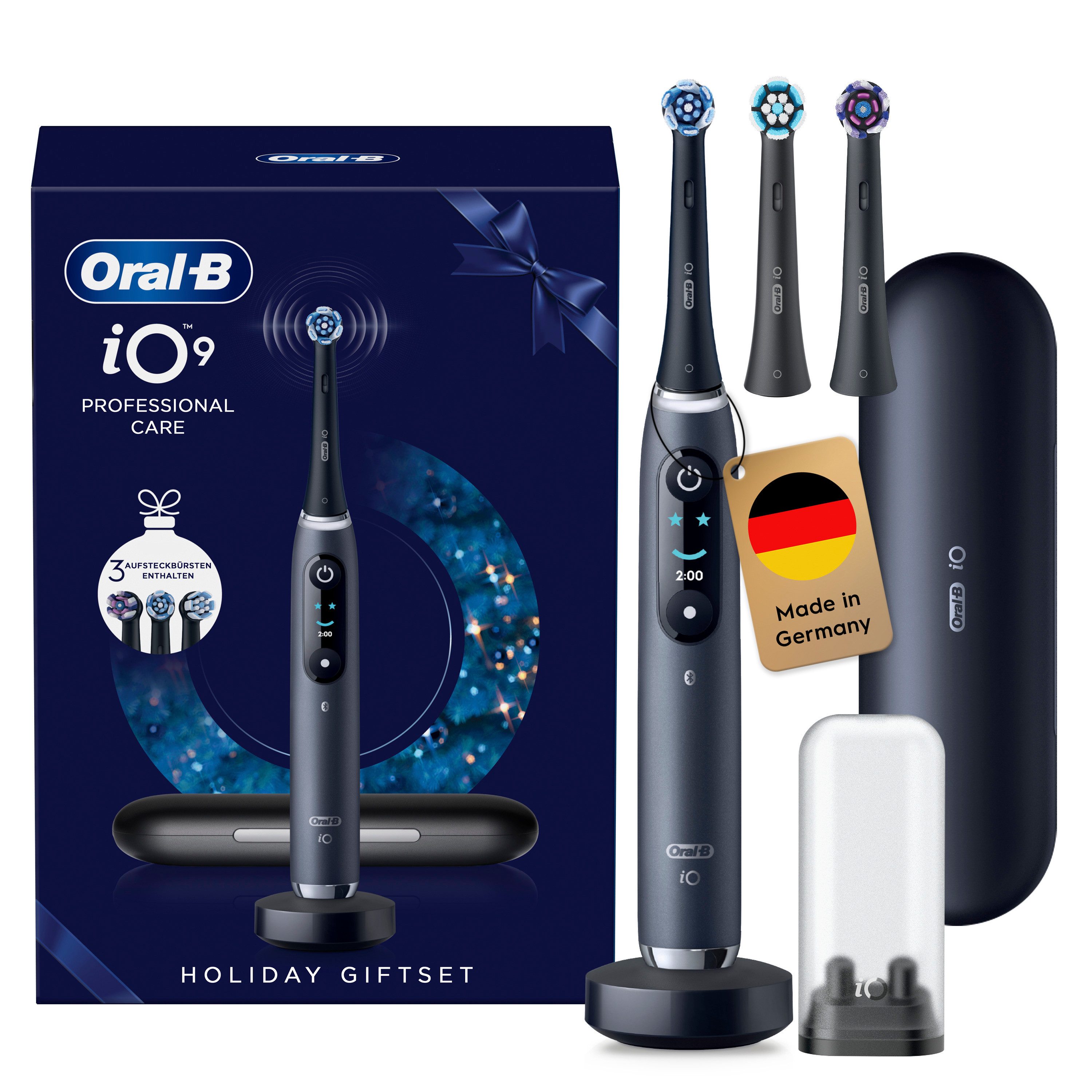 Oral-B Elektrische Zahnbürste iO Series 9, Щетки: 3 St., Geschenkedition, 7 Putzmodi, Lade-Reise-Etui