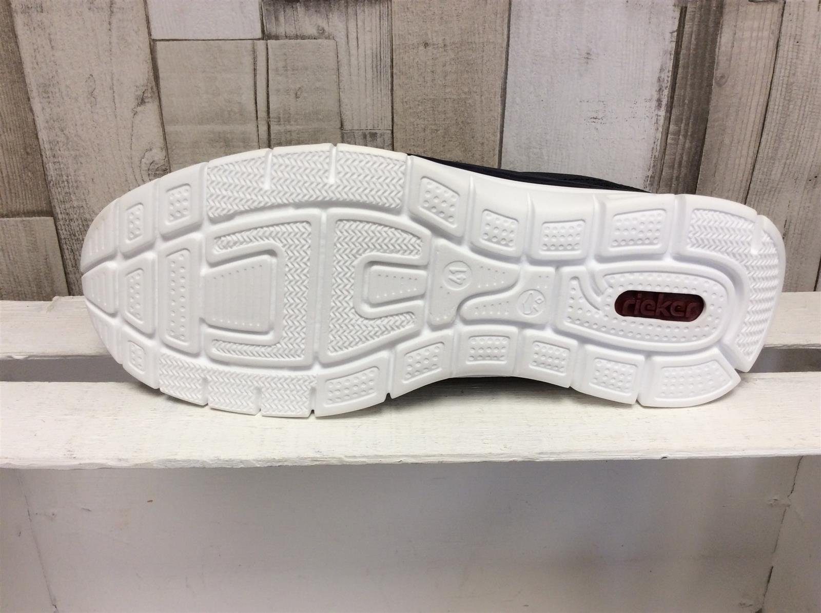 Rieker Herren Slipper dunkelblau mit weiß abgesetzter Ferse Slipper