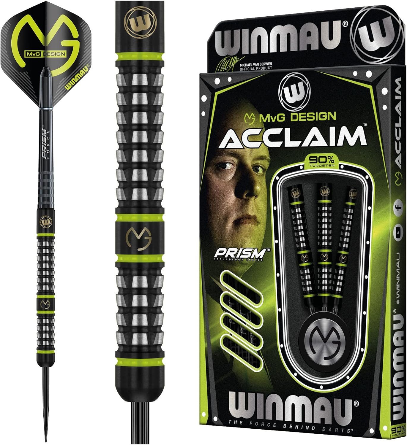 Winmau Dartpfeil WINMAU MvG Acclaim Dartpfeile Wolframstahlspitze 25 g 3er-Set