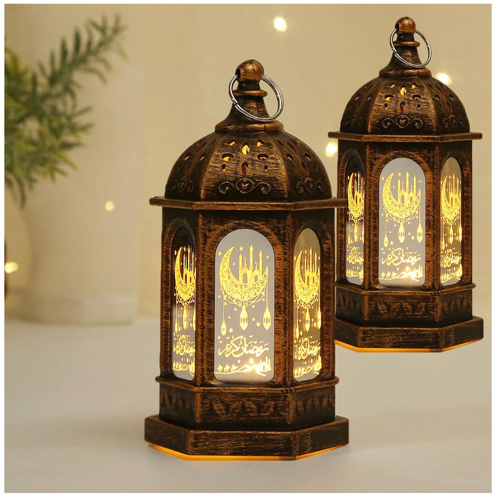 MUPOO Kerzenhalter Nachtlicht 2St. Eid Mubarak Laterne, Batterie, Ramadan M günstig online kaufen
