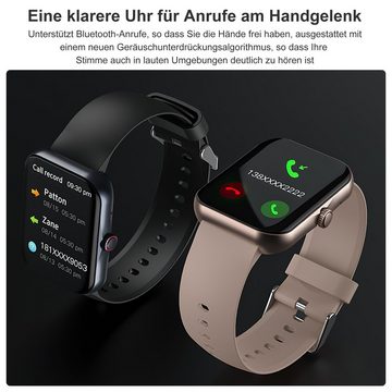 Vbrisi Smartwatch Damen Herren Smartwatch, Fitness Tracker Uhr mit Anrufe Smartwatch