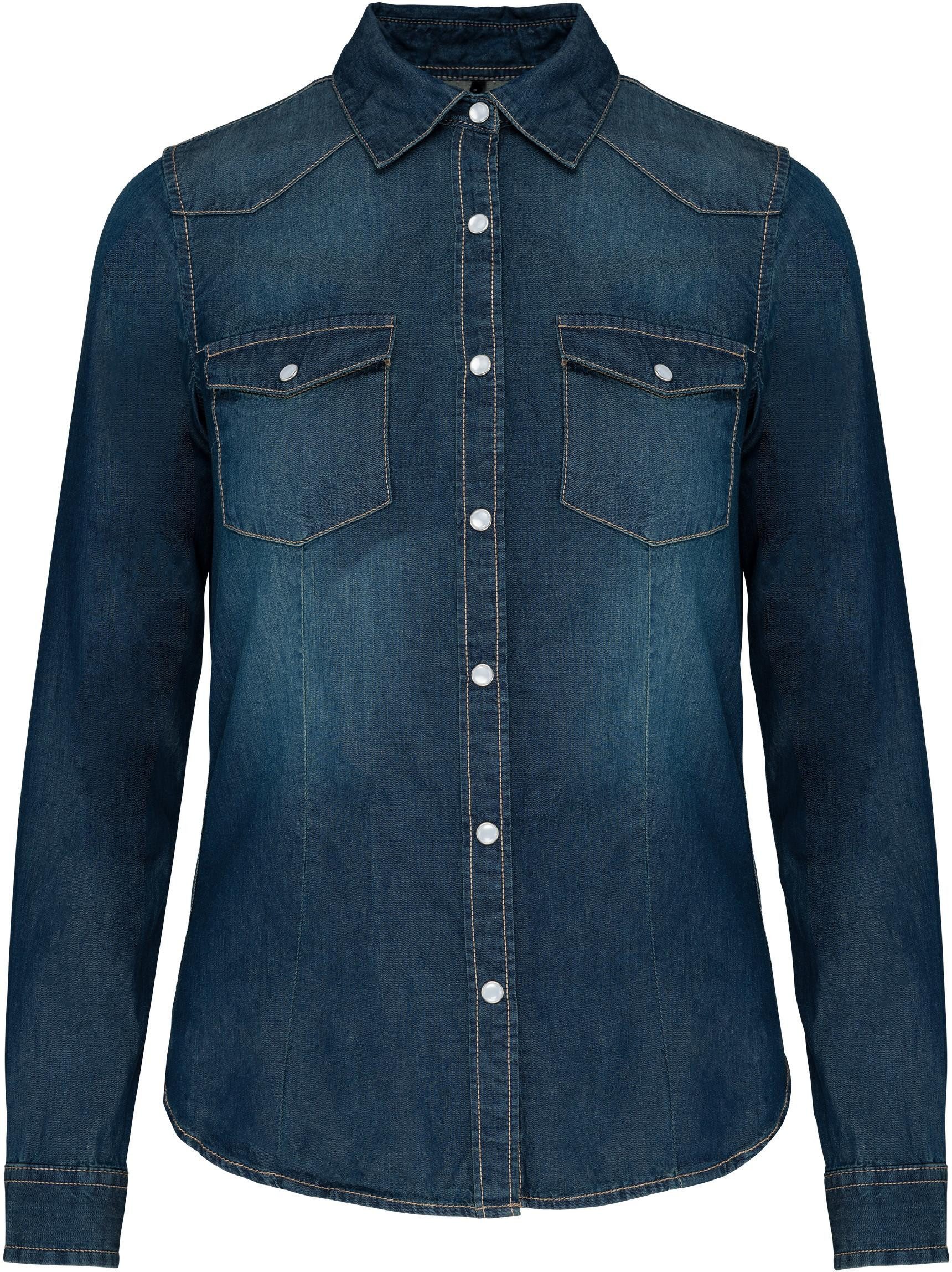 Kariban Outdoorhemd Damen denim-hemd langarm günstig online kaufen