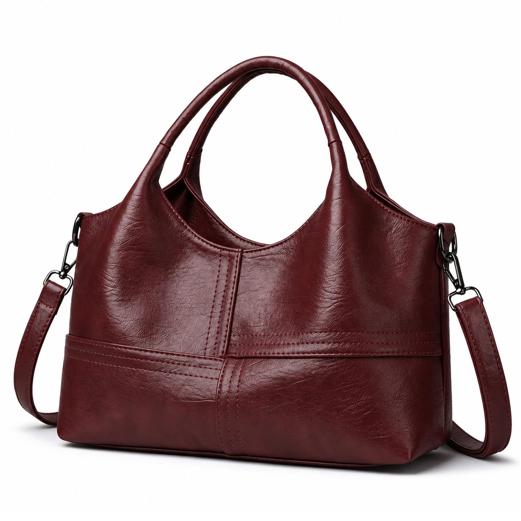 Mutig Schultertasche Handtasche Damen, Shopper Tasche PU-Leder (Umhängetasche mit Vielen Fächern, Schultertasche mit Verstellbar Abnehmbar Gurt), Crossbody Bags für Pendeln, Arbeit, Alltag und Reisen
