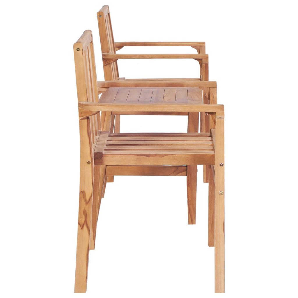 vidaXL Gartenlounge-Set 3-tlg. Bistro-Set Massivholz, (3-tlg)