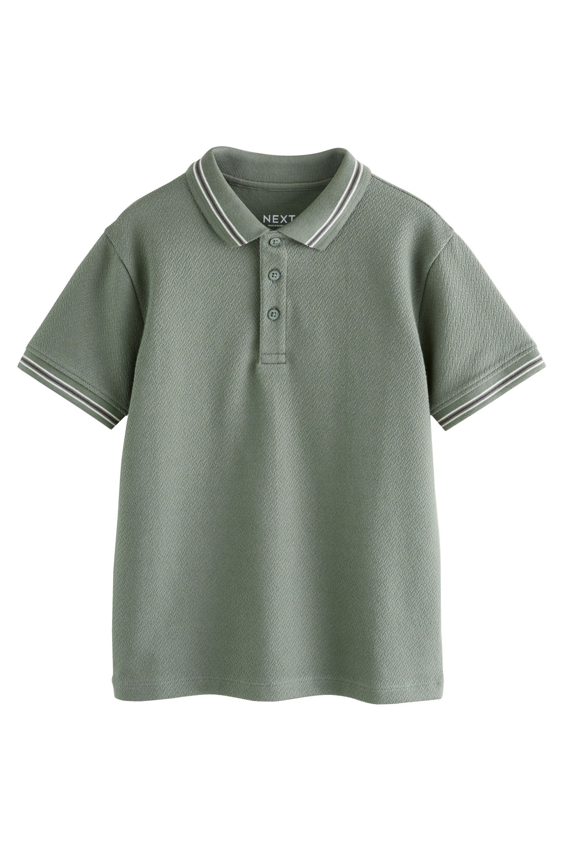 Next Poloshirt Strukturiertes Polohemd mit kurzen günstig online kaufen