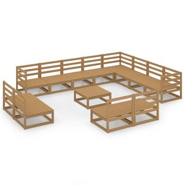 vidaXL Gartenlounge-Set 13-tlg. Garten-Lounge-Set Honigbraun Massivholz Kiefer, (1-tlg)