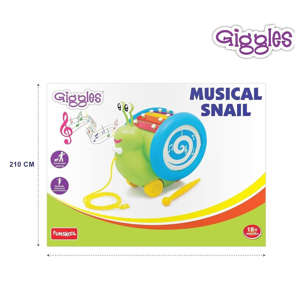 Funskool Nachziehspielzeug Ziehspielzeug mit Musik & Stapelspiel – Motorikspaß ab 12 Monaten, (Motorik-Ziehspielzeug für Kinder), Mit Xylofon, Trommel, Stapel- & Sortierspiel – fördert Motorik