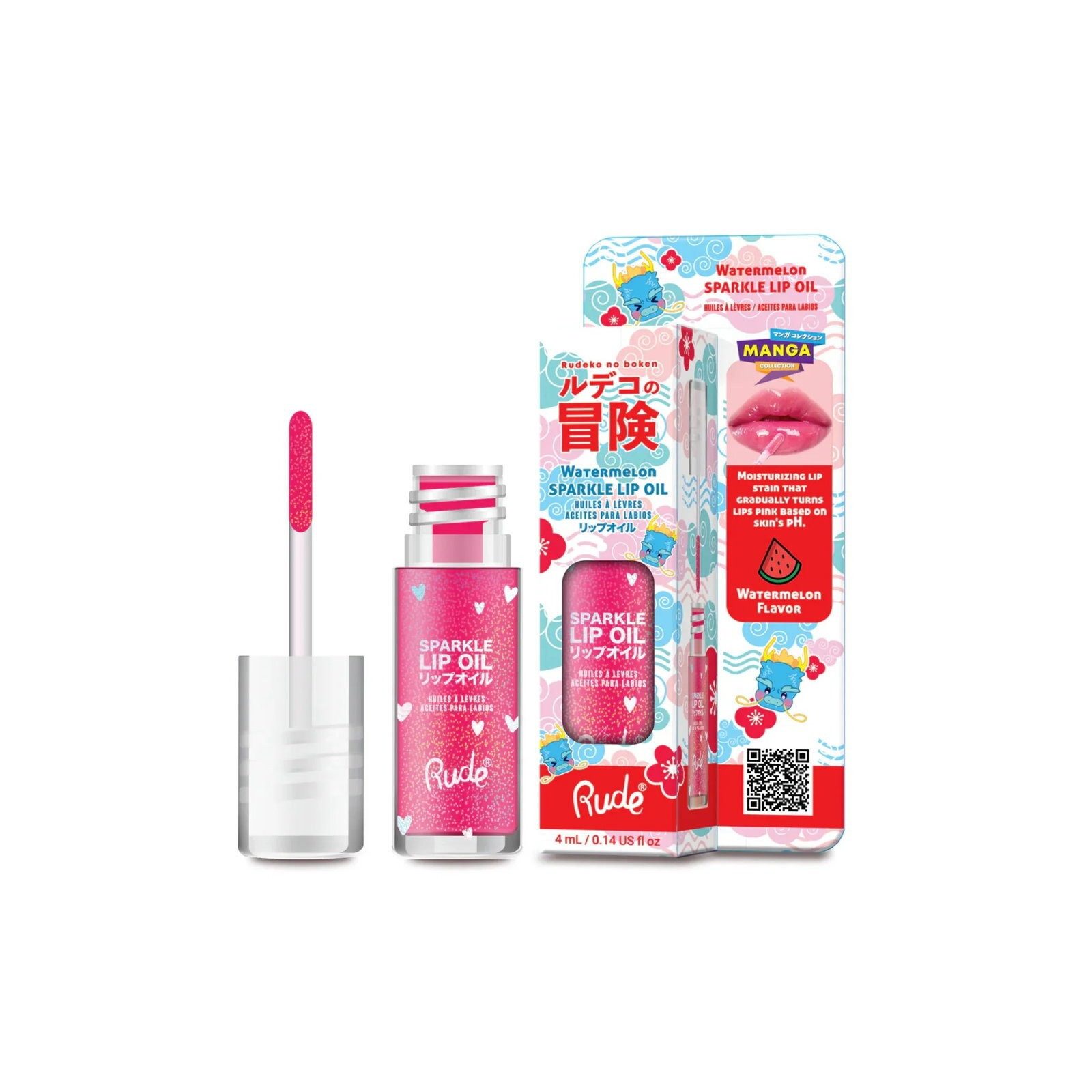 RUDE Lippenpflegemittel Rude Cosmetics, Watermelon Sparkle, Lippenöl, 4 ml