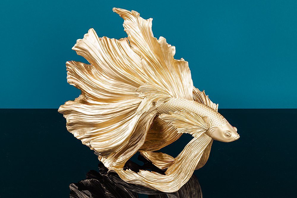 Wohnzimmer Betta CROWNTAIL 35cm · (Einzelartikel, · Jungle 1 · Skulptur gold Kampffisch · Kunststein riess-ambiente Urban St), Tierfigur