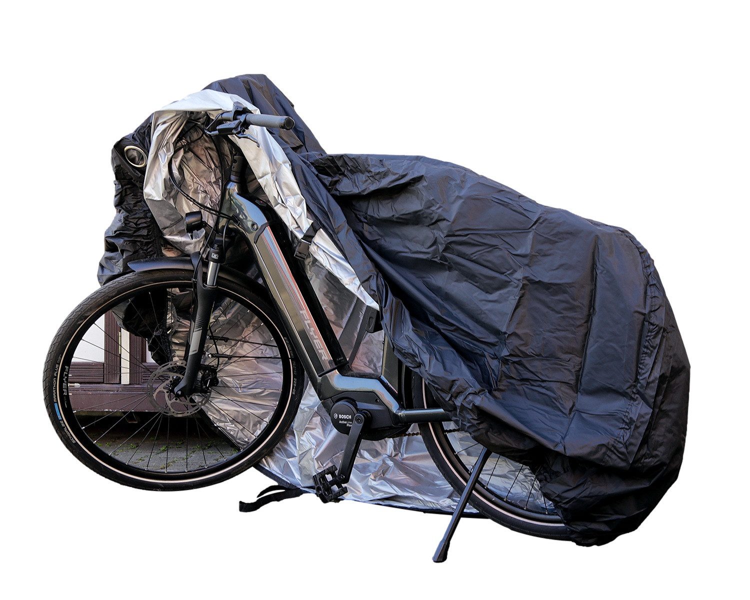 Diedrich Filmer GmbH Fahrradschutzhülle Premium Fahrradgarage Abdeckplane Bike Haube (Set), Fahrrad Schutz-Hülle Wasserdicht Wetterfest auch für E-Bike EBike