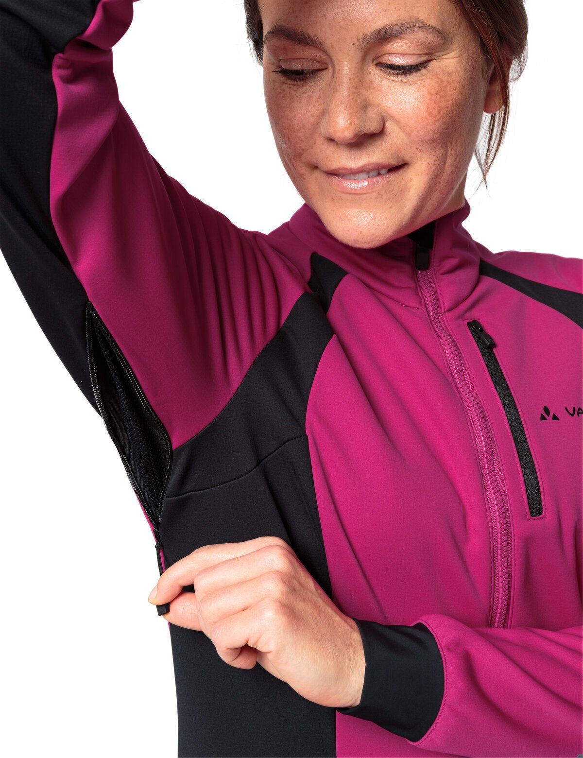 VAUDE (1-St) kompensiert Jacket pink Softshell Posta Outdoorjacke Women's Klimaneutral rich
