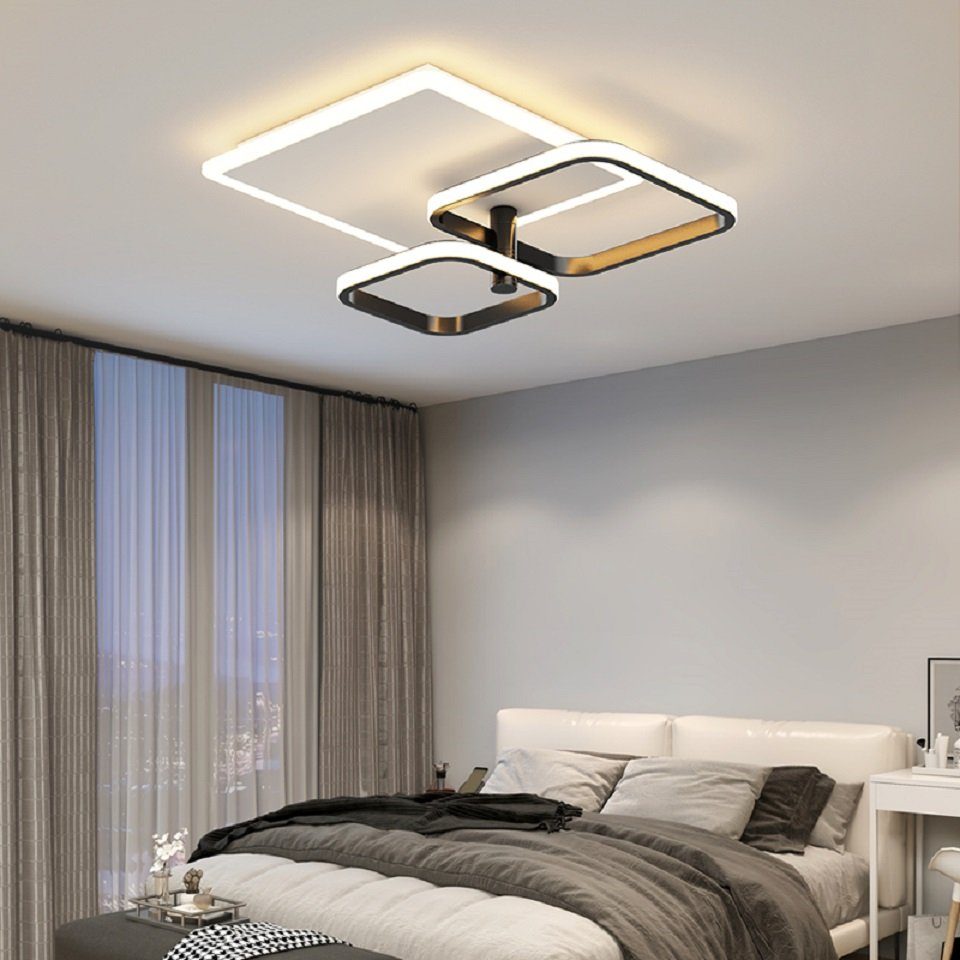 Daskoo Deckenleuchten 35W/72W Modern LED Deckenlampe mit Fernbedienung Dimmbar Wohnzimmer, LED fest integriert, Warmweiß/Neutralweiß/Kaltweiß, Stufenloses Dimmen, LED Deckenleuchte
