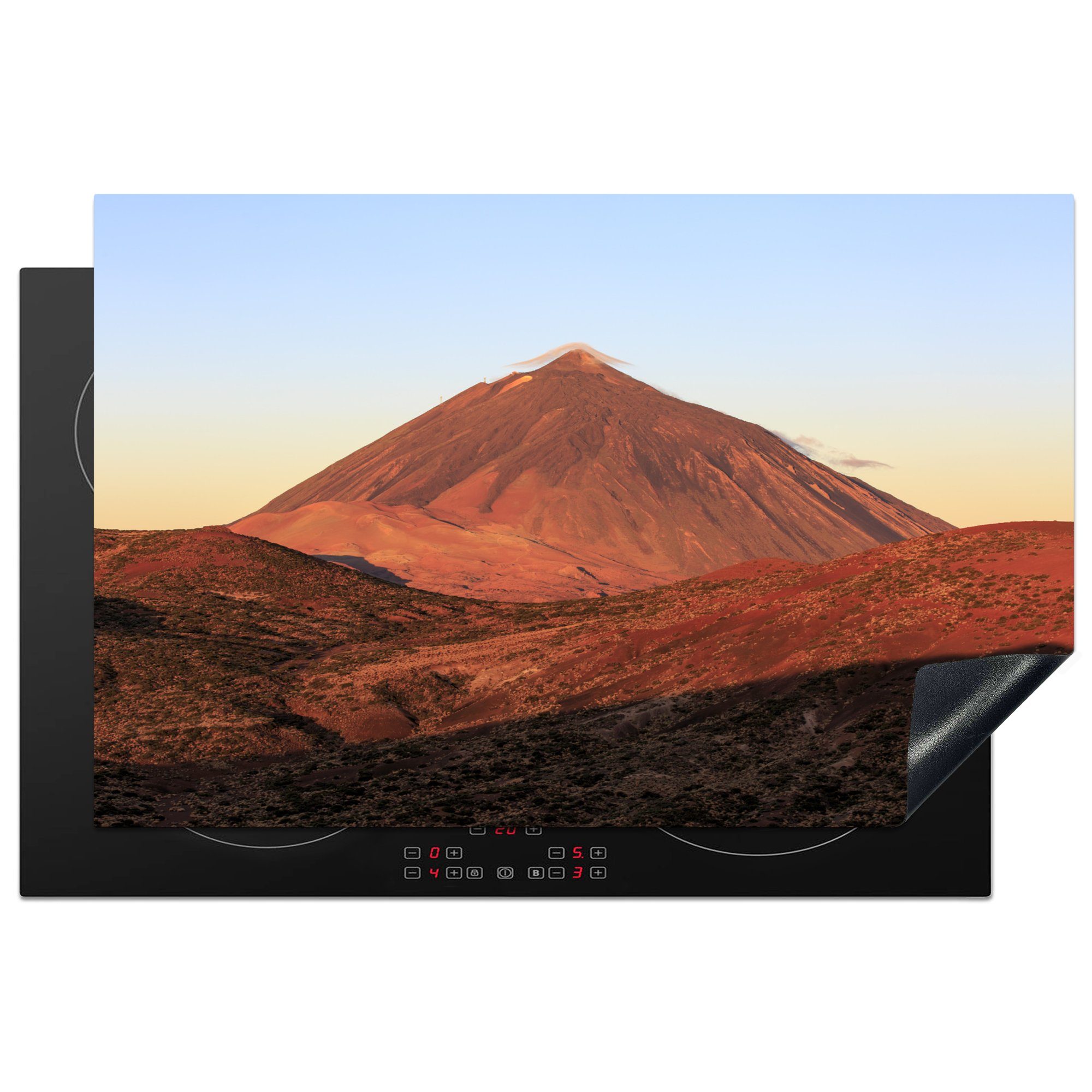 MuchoWow Herdblende-/Abdeckplatte Orange glühender Vulkan Teide im Teide-Nationalpark, Spanien, Vinyl, (1 tlg), 81x52 cm, Induktionskochfeld Schutz für die küche, Ceranfeldabdeckung