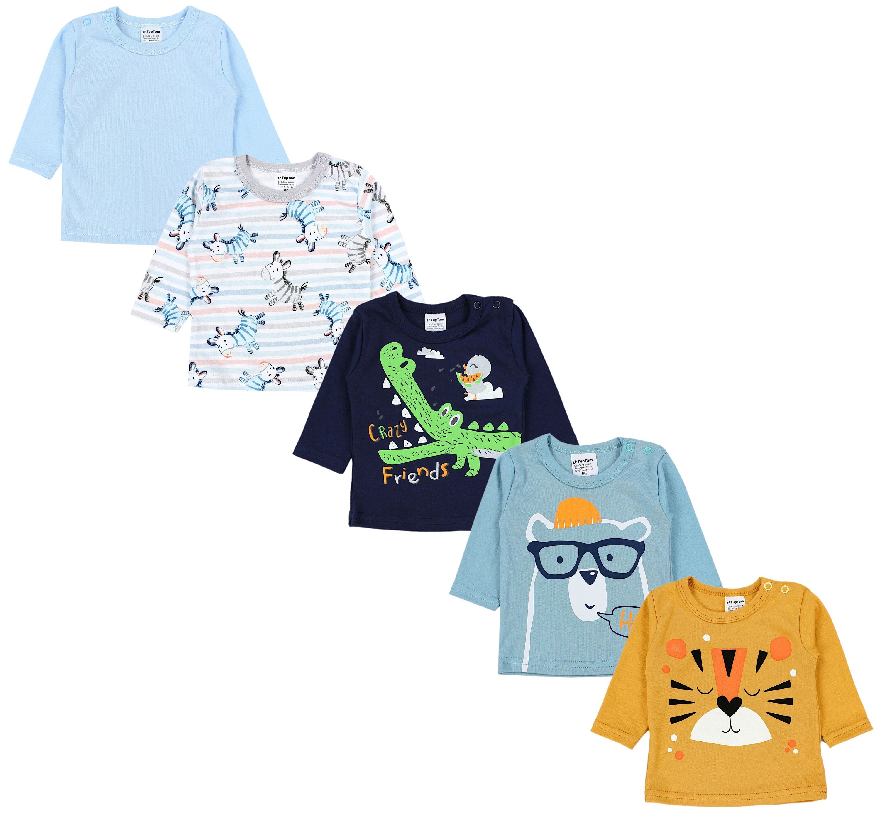 Langarmshirt TupTam Baby Jungen Langarmshirt Gestreift 5er Set