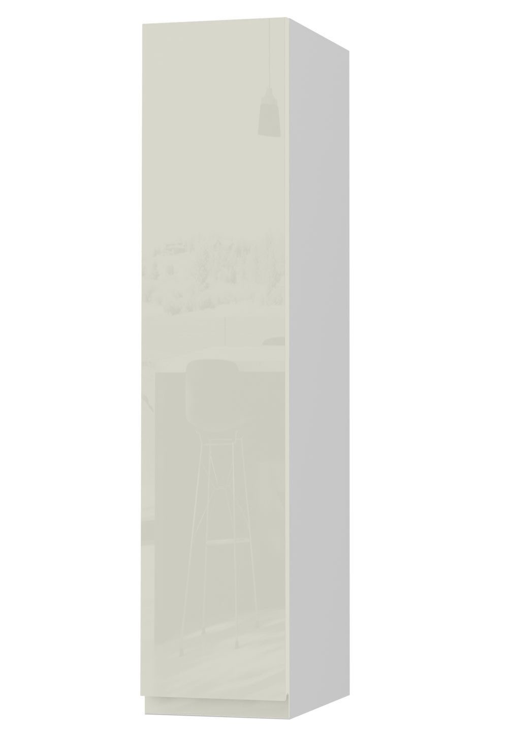 Feldmann-Wohnen Klapphängeschrank Florence (W4/20, 1-türig, 3 Einlegeböden, 1-St., puristische, grifflose Optik, lackierte Fronten, B/T/H 20x32,5x96cm) Weiß / RAL 1013 perlweiß HG Türanschlag rechts
