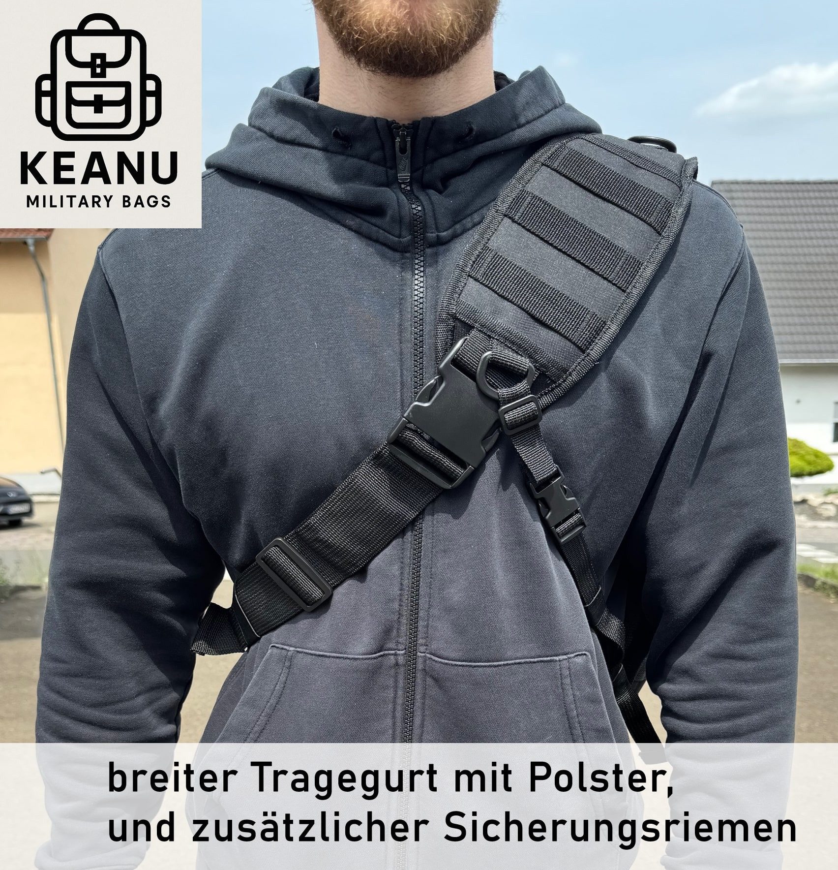 Keanu Bags Schultertasche Tactical Military Rucksack Tasche Schultertasche Größe M, Angeltasche Pistolentasche Airsoft Paintball Army BW Molle