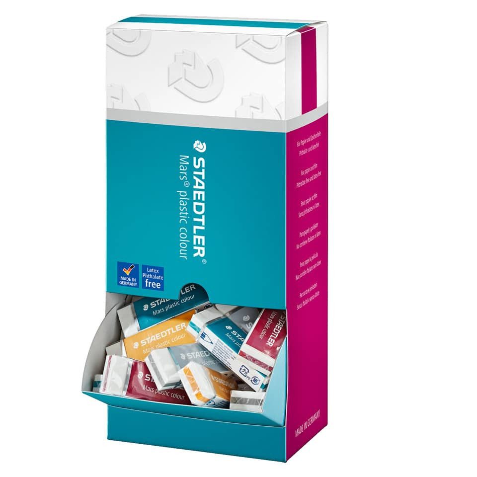 STAEDTLER Druckkugelschreiber STAEDTLER 526E1 CA40 Kunststoff-Radierer Mars plastic colour, Display