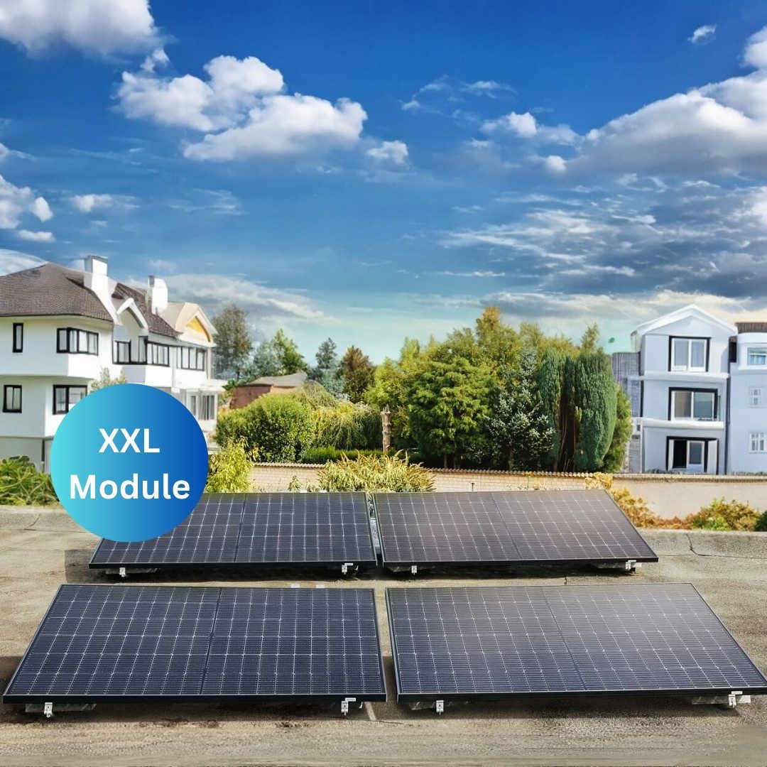 MyVoltaics Balkonkraftwerk MyCarport XXL Balkonkraftwerk 2000+ Watt, 2000 W, bifaziale Module (bis zu +30% mehr Modulleistung), (Set, 9-St., 4 Glas-Glas Solarmodule bifazial Wechselrichter steckerfertig), Genehmigungsfrei, jetzt mit versandkostenfreier Lieferung