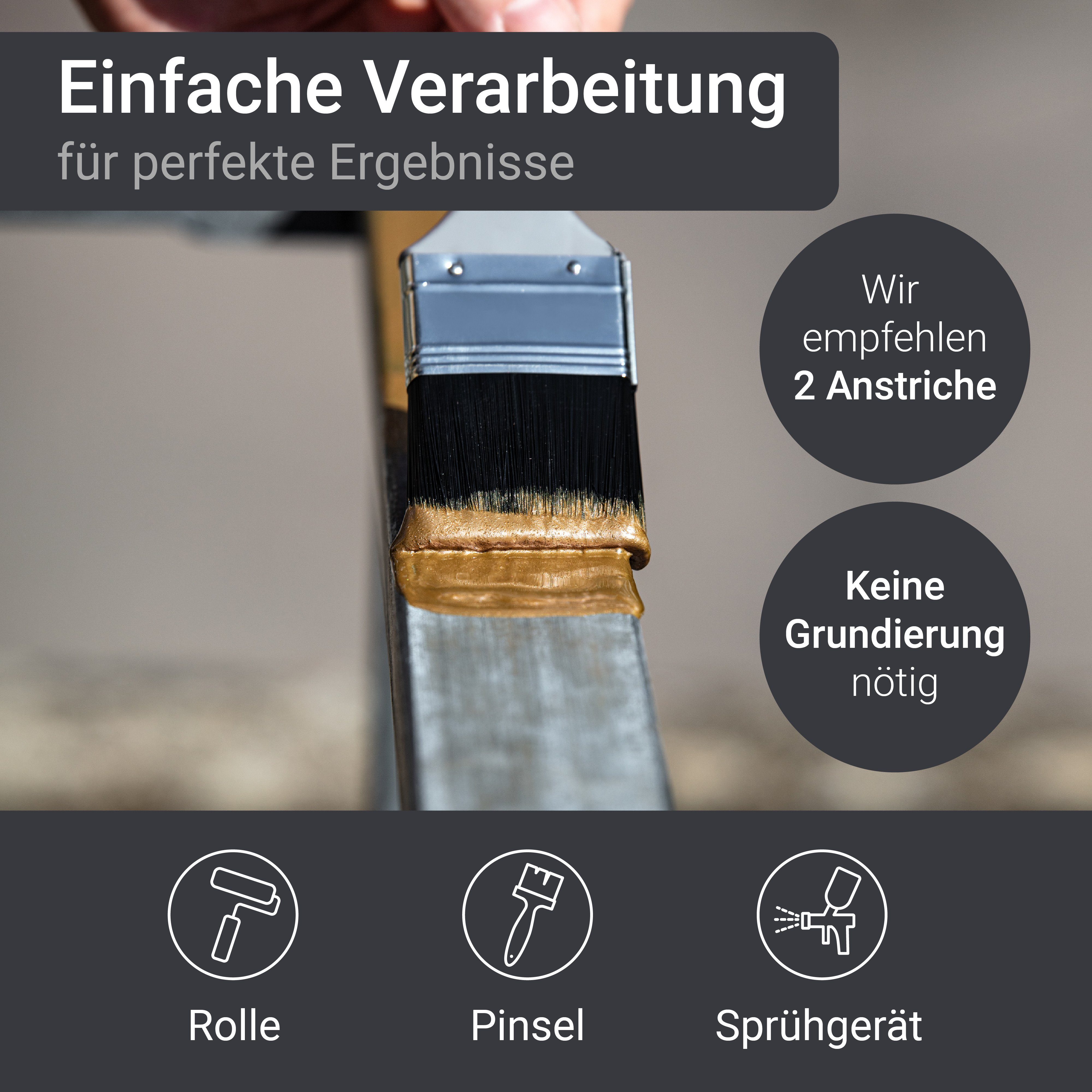WO-WE Metallschutzlack 4in1 Metalllack Metallfarbe Metallschutzfarbe W908, 0.75L - 2,5L, Außenbereich – Bild 5 von 5