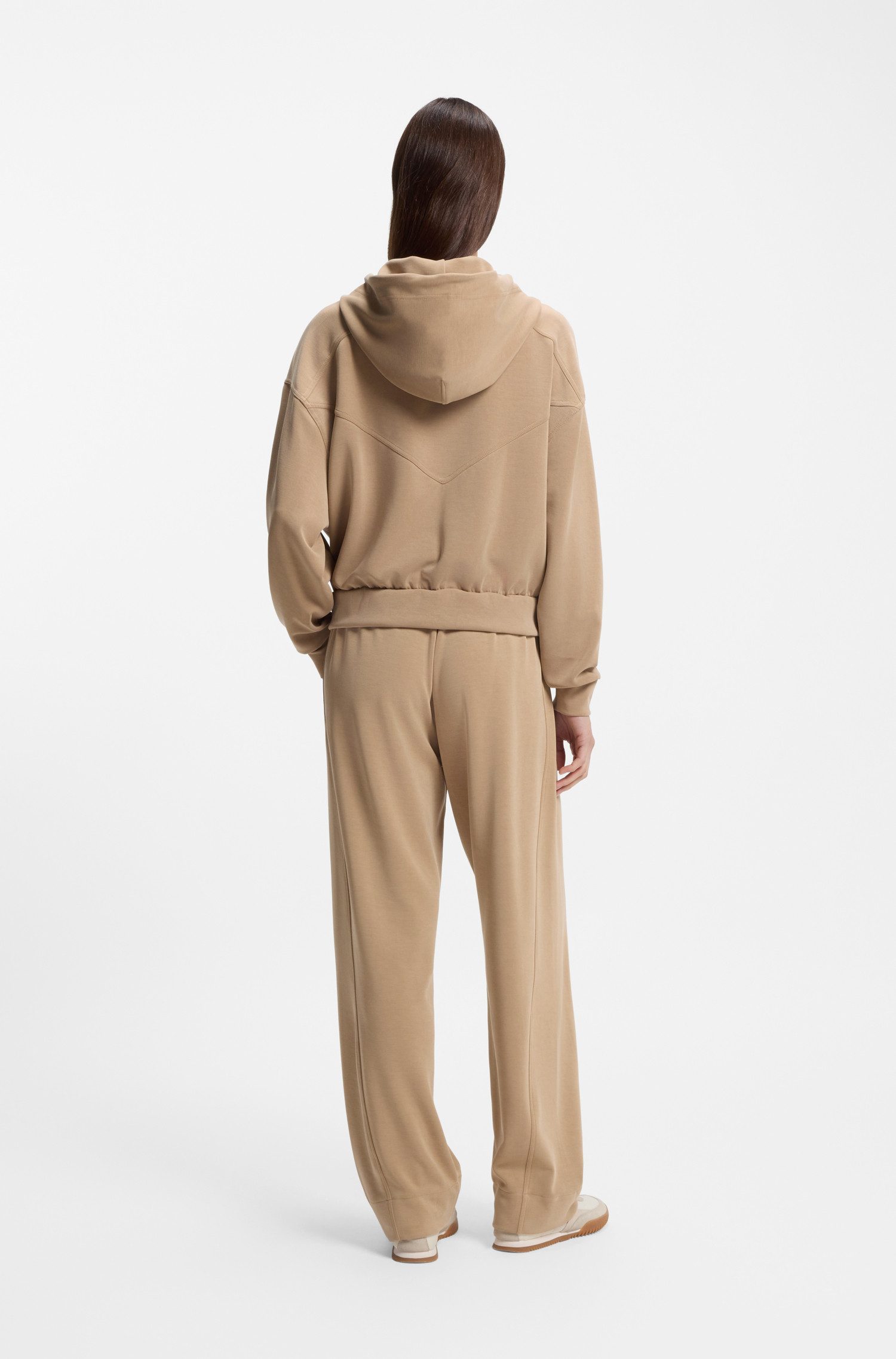 BOSS ORANGE Kapuzensweatjacke Elijak Premium Damenmode im Oversized Fit