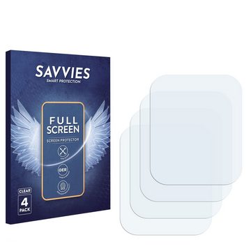 Savvies Full-Cover Schutzfolie für walkbee Smartwatch 1.96", Displayschutzfolie, 4 Stück, 3D Curved klar