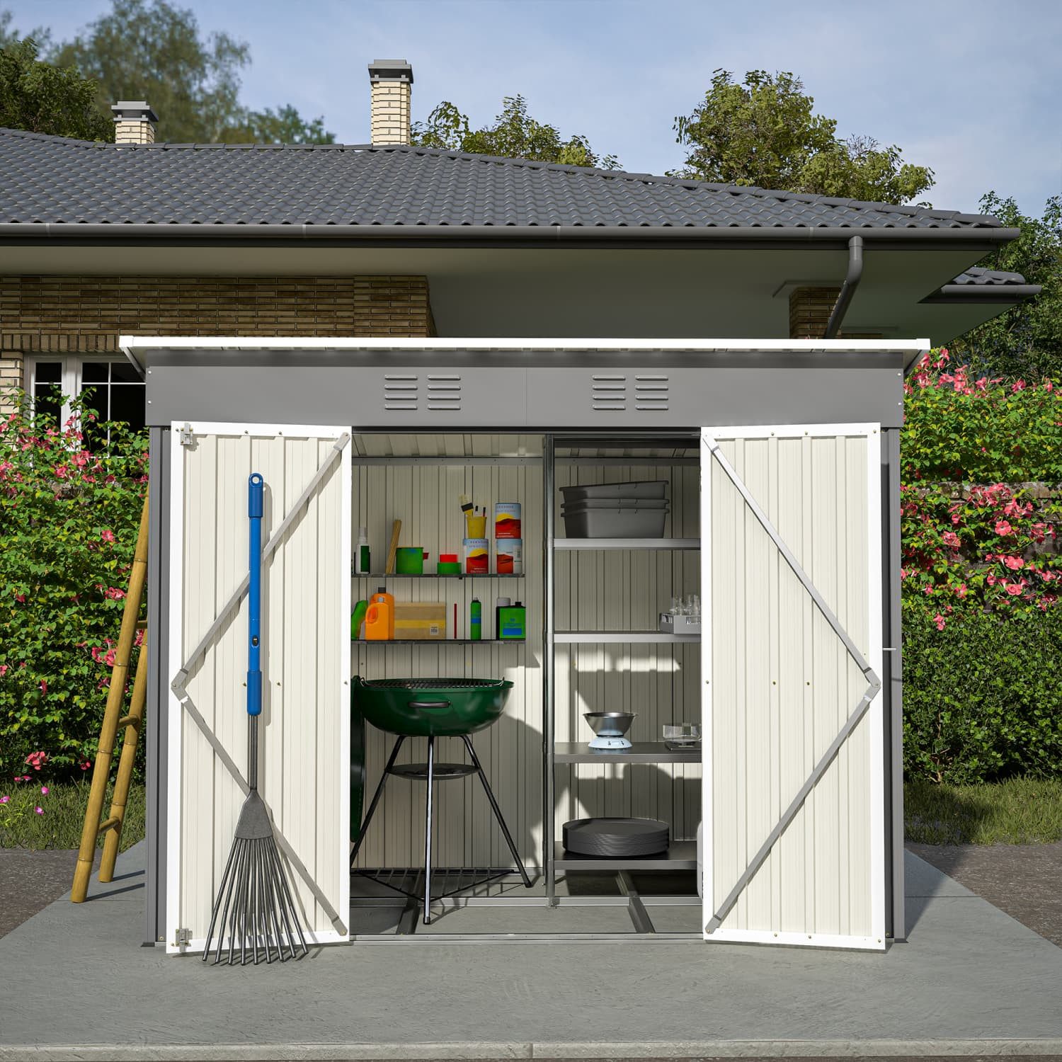 autolock Gartenhaus 8x4 FT Metall Gerätehaus günstig online kaufen