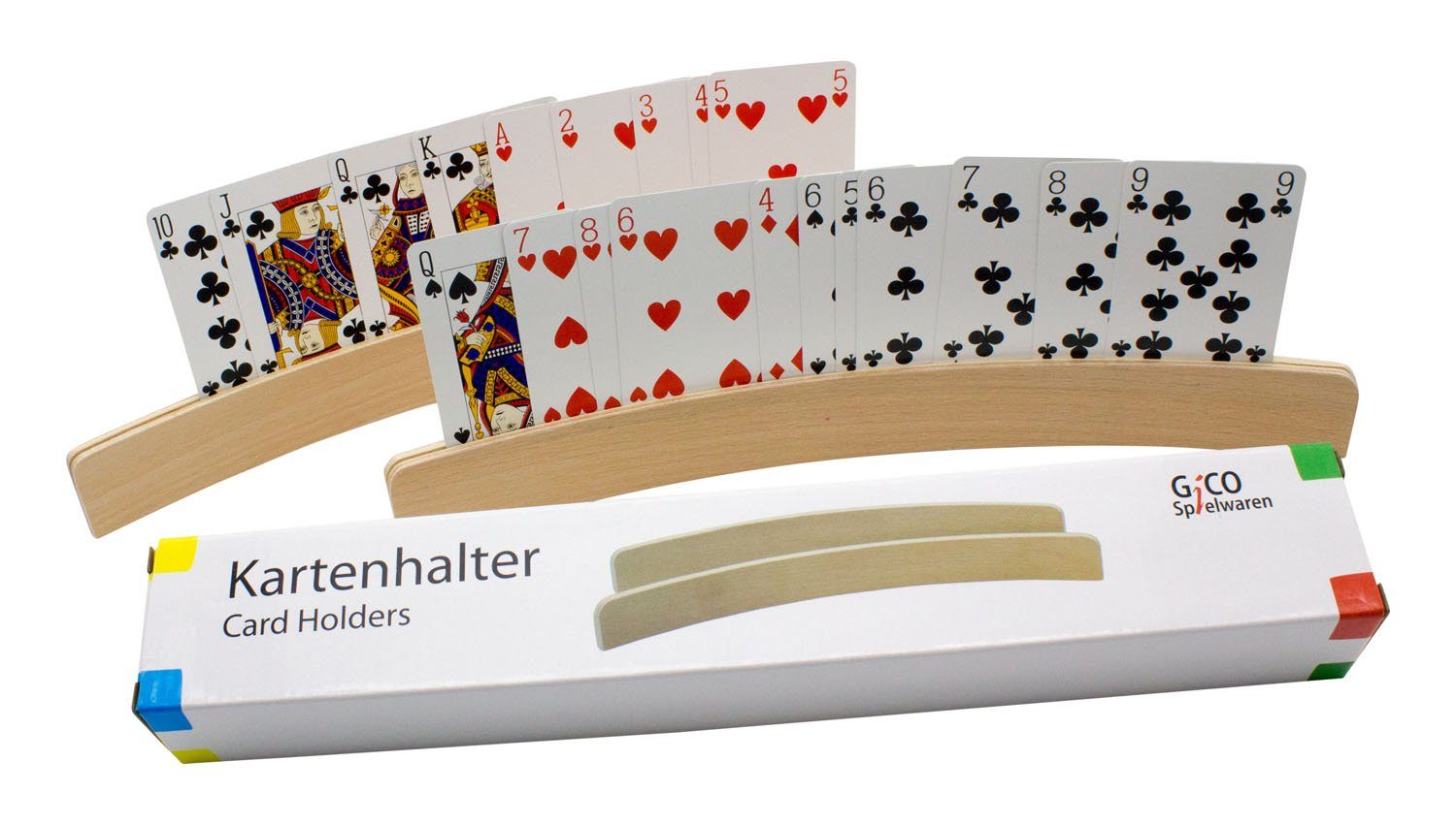 GICO Spiel, GICO Kartenhalter Spielkartenhalter aus Holz Länge