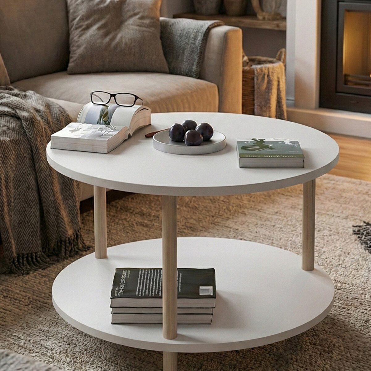 en.casa Couchtisch, 2 Ablagen, skandinavisches Design 91332214