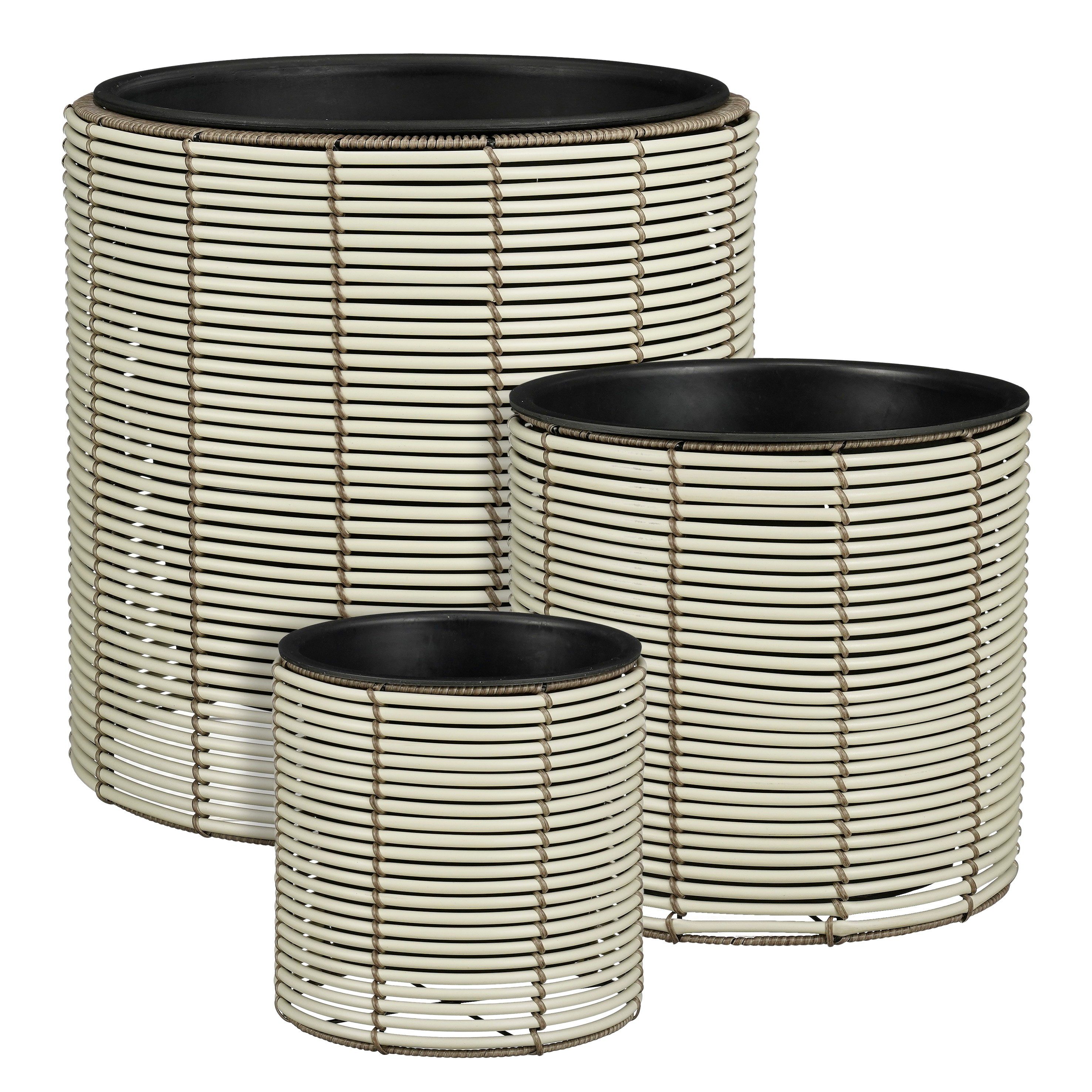 Mica Decorations Blumentopf Mica Decorations Cesena Blumentopf – Set von 3 – Weiß