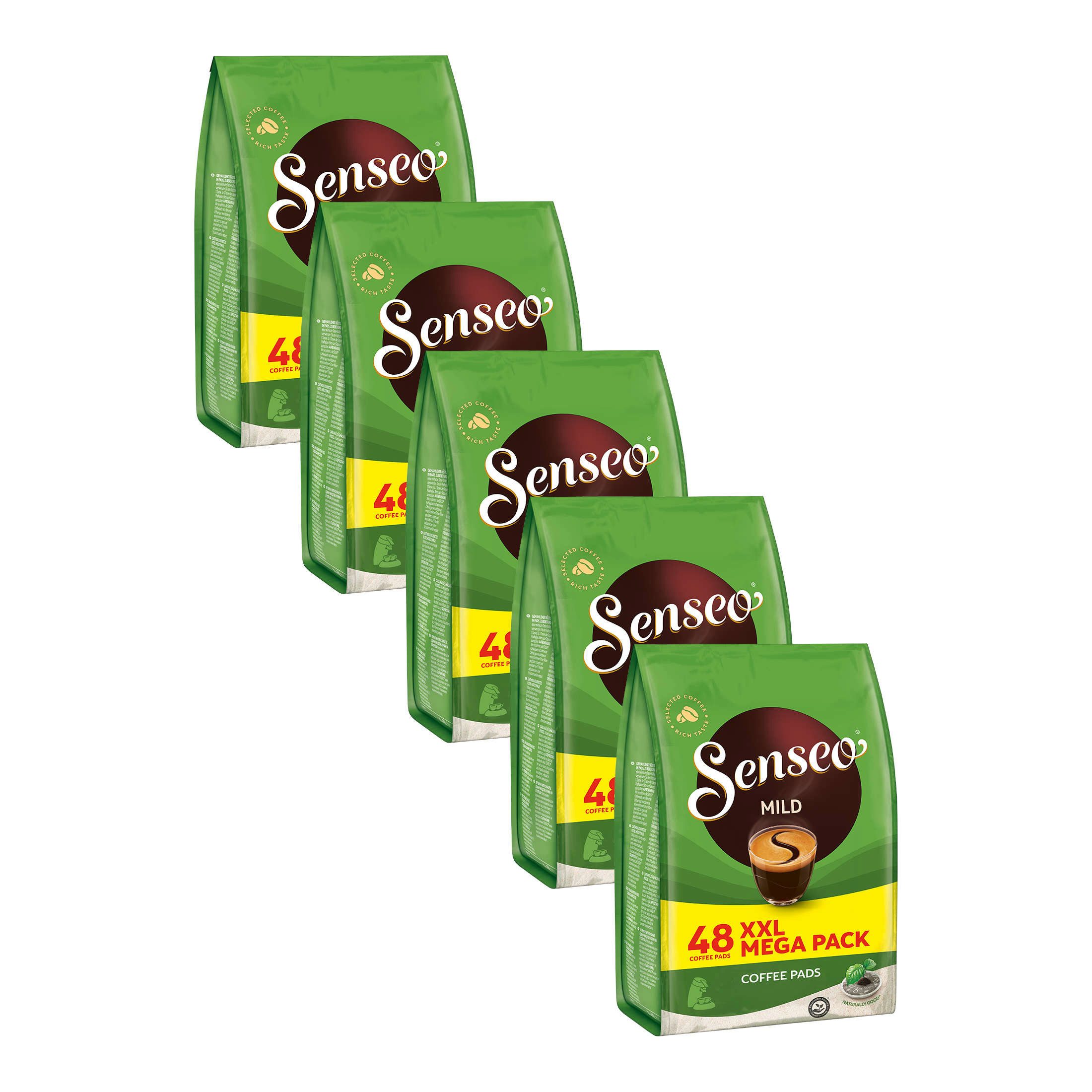 Senseo Kaffee Pads Mild helle Röstung XXL Pack 5 x 48 =240 Getränke, (Packung, 5er Pack)